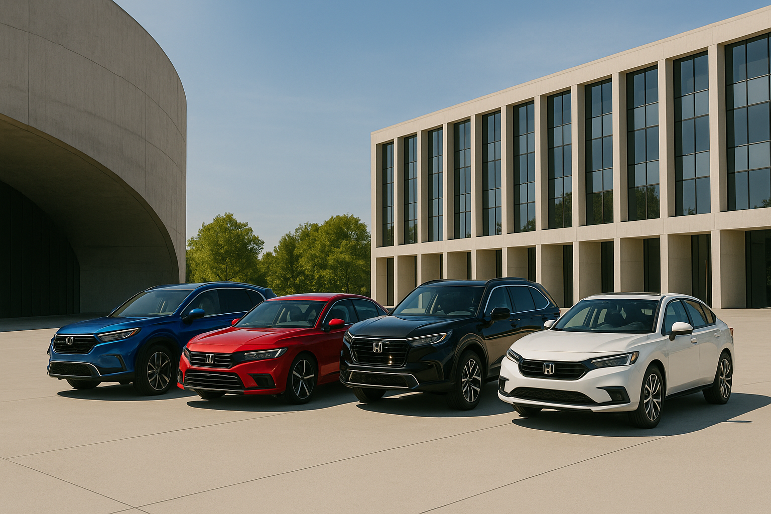 Modern Honda lineup outdoors